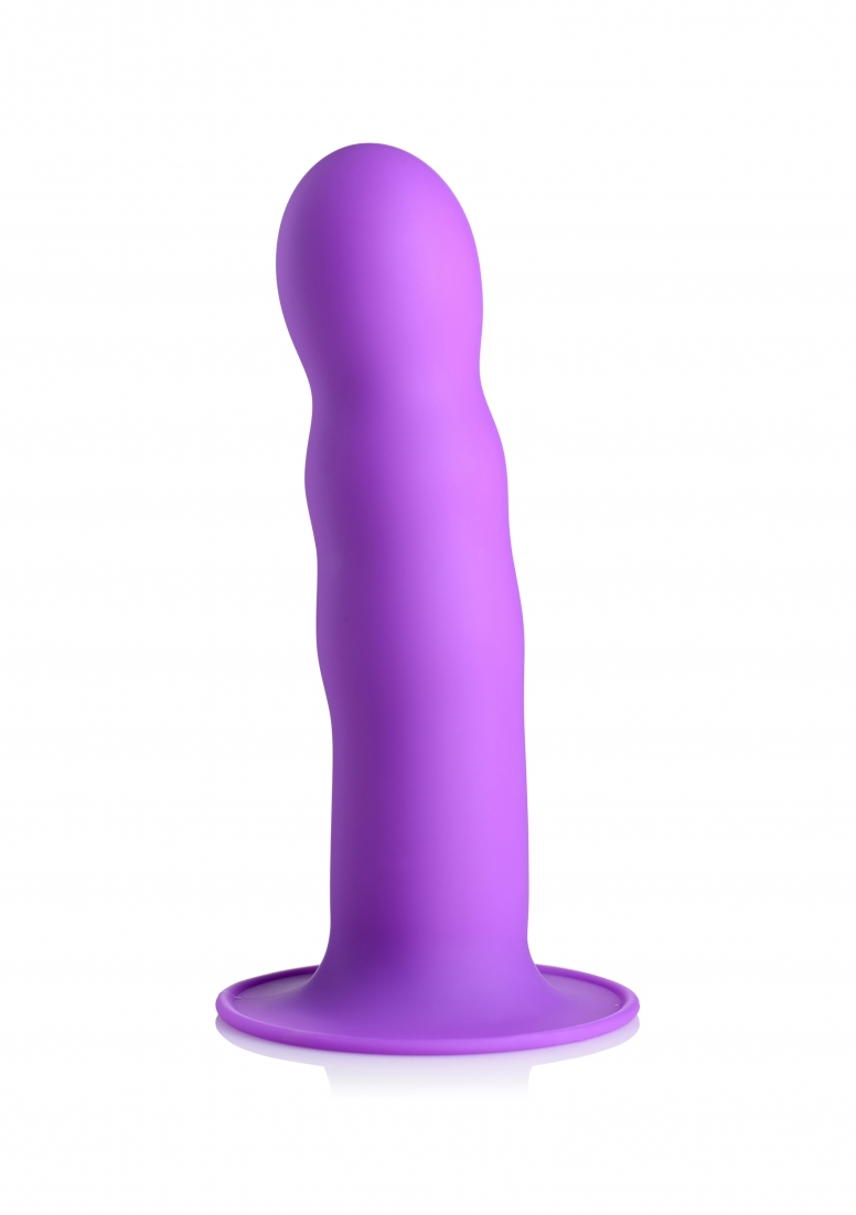 Squeezable Wavy Dildo Purple