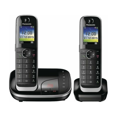 Panasonic Kx-Tgj322gb Schnurloses Duo-Dect Telefon Mit Ab, Schwarz
