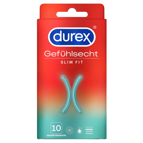 Kondome Durex Gefühlsecht Slim Fit 10