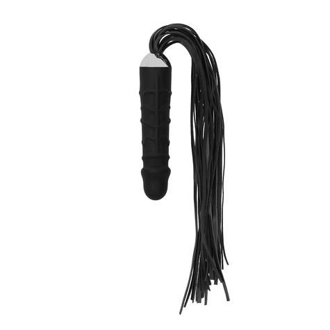 Whips Black Whip With Realistic Silicone Dildo - Black