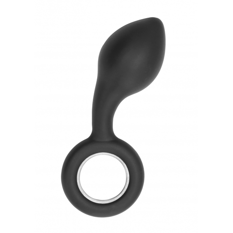 Butt Plugs  No. 63 - Dildo With Metal Ring - Black