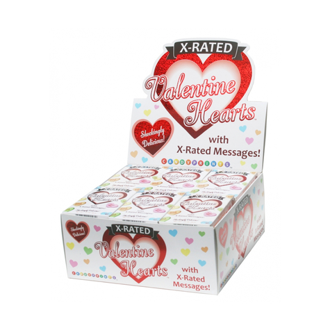 x rated valentines hearts candy display 24 pieces