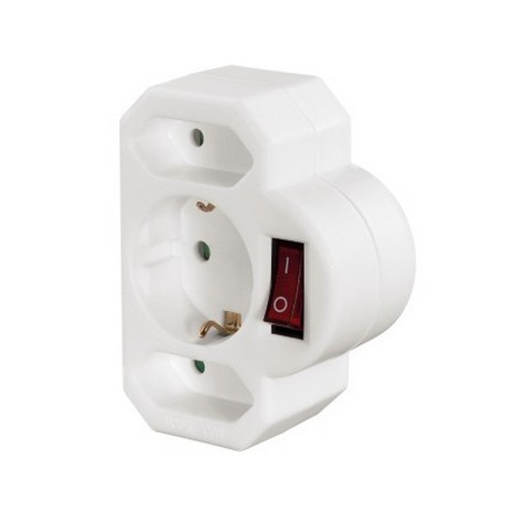 Hama 00108846 - Type F - Universal - 230 V - White - 3500 W - Male Connector / Female Connector