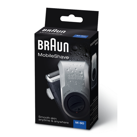 Braun Mobileshave Pocketgo M90 - Blue - Silver - Battery/Battery - 60 H - 180 G - 38 Mm - 79 Mm