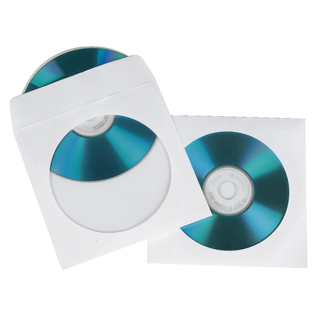 Hama Cd Paper Sleeves - White - 100 Pcs/Pack - 1 Discs - White - Paper