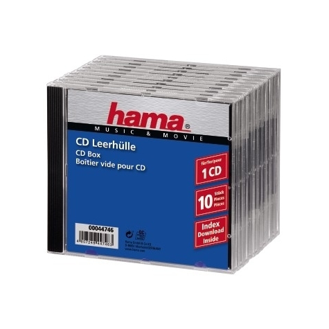 Hama Cd Jewel Case Standard Pack 10 1 Disks Transparent