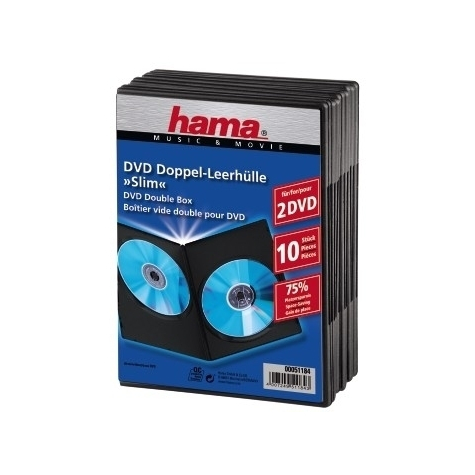 Hama Dvd Slim Double-Box 10 Black 2 Disks Schwarz