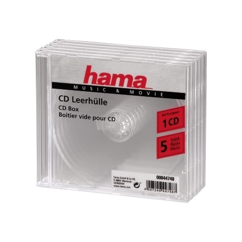 Hama Cd/Cd-Rom Sleeves Clear 5 Pack 1 Disks Transparent