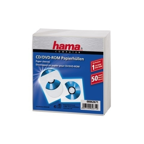 Hama Cd-Rom Paper Sleeves 50 White 50 Disks Weiß