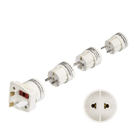 Hama "Universal Ii" Travel Adapter Plug Set Universal Typ C (Euro-Stecker) Weiß Male Connector / Female Connector