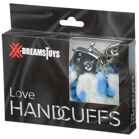 Xx-Dreamstoys Love Handcuffs With Plush Blue-White