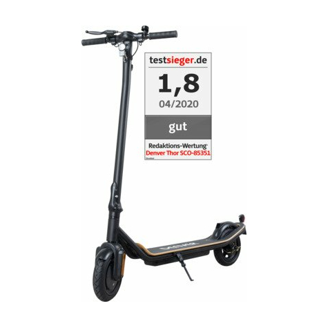 DENVER E-Scooter THOR - Klassischer Roller - 20 km/h - 120 kg - Beide Geschlechter - Schwarz - Orange - 2 Rad/Räder