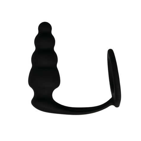 Cock Ring With Ribbed Butt Plug