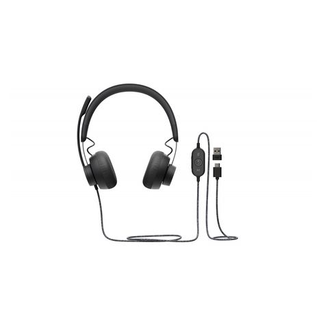 Logitech Zone Wired Msft Teams Headset On-Ear Wired Active Noise Cancelling Usb-C Graphite