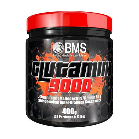 Bms Glutamine 9000, 400 G Can, Apple-Orange