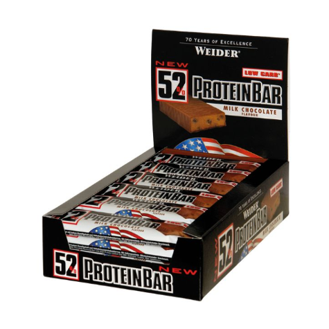 Joe Weider 52% Protein Bar, 24 X 50 G Riegel