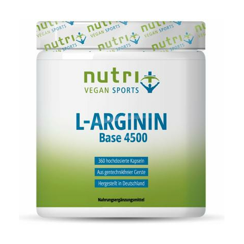 Nutri+ Vegane L-Arginin Base Kapseln, 360 Kapseln
