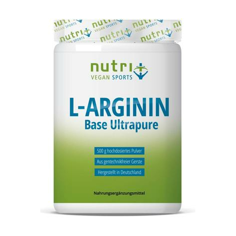 Nutri+ Vegan L-Arginine Base Powder, 500 G Can