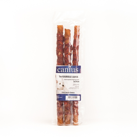 Canius Snacks,Cani. 1m Chew Roll Lamb 3x34cm