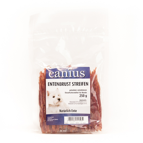 canius snacks,cani. entenbrust streifen 250g