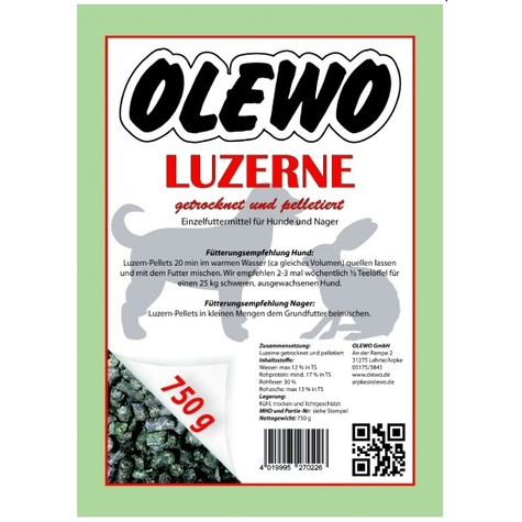 Olewo Karotten,Olewo Luzerne-Pellets 200g