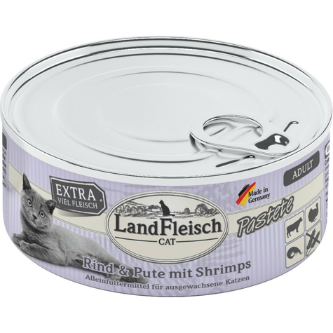 Landmeat,Lafl.Cat Past Beef+Shrimp100gd