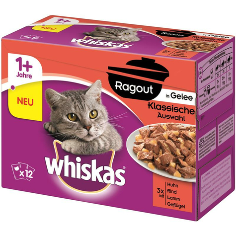 Whiskas,Whi.Ragout 1+ Clas.From.12x85gp