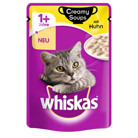 Whiskas,Whi.Creamy Soups 1+ Huhn  85gp