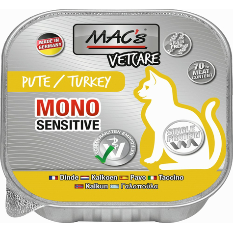 Mac's,Macs Cat Vetc. Mono Turkey 100gs