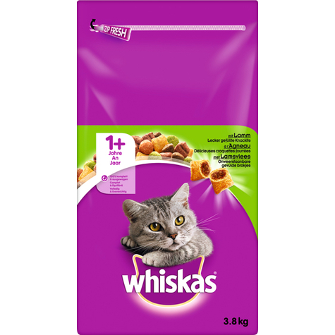 Whiskas,Whis.Dry.Adult 1+ Lamb 3,8kg