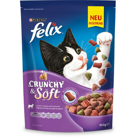 Nestle Katze,Fel.Crunchy+Soft Lamm+Gem.950g