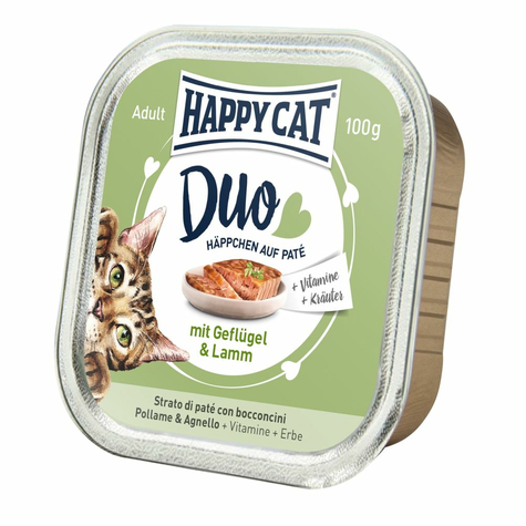 Happy Cat,Hc Duo Pate Gefl+Lamm    100gs