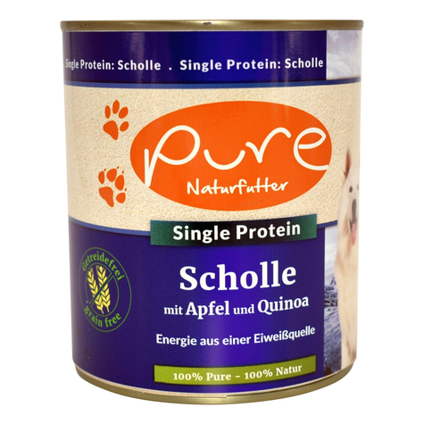 Pure Natural Food,Pure Dog Plaice Trfr 800gd