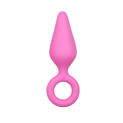Analplug : Pink Buttplugs With Pull Ring Medium