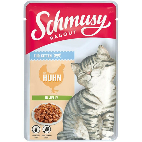 Schmusy Ragout Kitten Mit Huhn In Jelly 100g