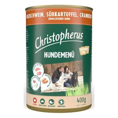 Christopherus Hundemenü -Adult Mit Wildschwein, Süßkart