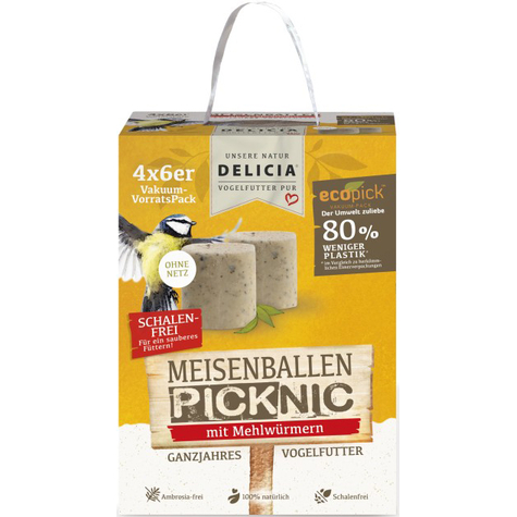 Delicia Tit Bale Picknik 24s With Mealworms - Without