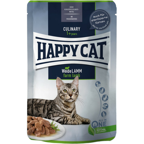 Happy Cat Pouch Culinary Weide Lamm 85g