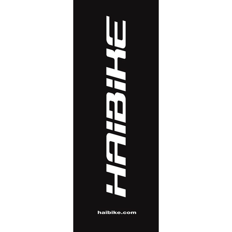 Fahne Haibike - Für Fahnenmast          1m X 4m / Schwarz-Weiß / Mit Hohlsaum   