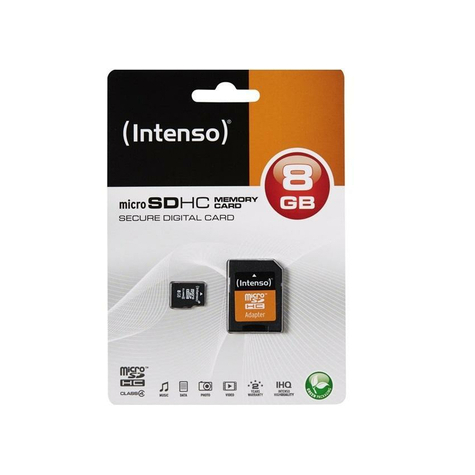 Microsdhc 8gb Intenso +Adapter Cl4 Blister