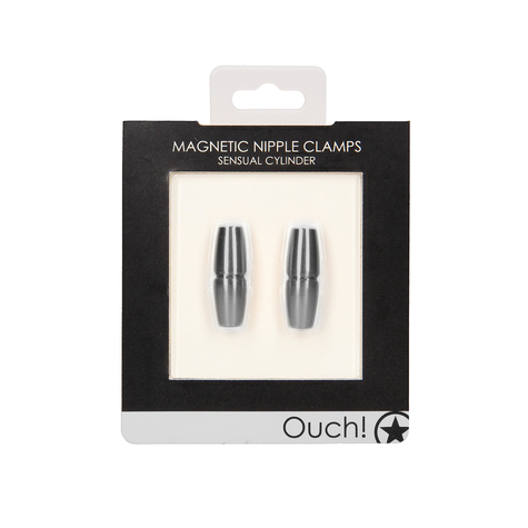 Magnetic Nipple Clamps - Sensual Cylinder - Grey