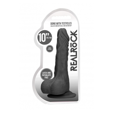 Dong With Testicles 10'' / 25 Cm - Black