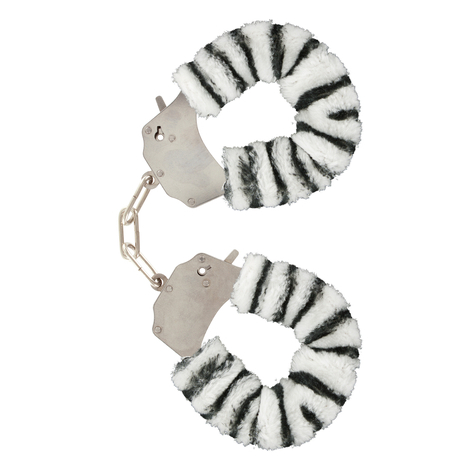 Handschellen : Furry Fun Cuffs Zebra Plush Toyjoy 8713221063441