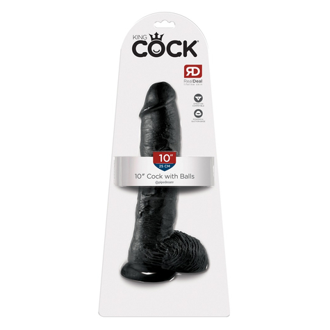 Dildo King Cock 10 Inch Balls Black