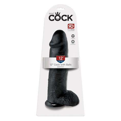 Dildo King Cock 12 Inch Balls Black
