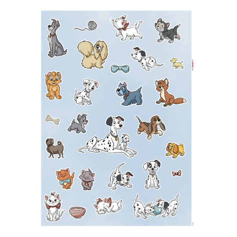 Wall Tattoo - Disney Cats And Dogs - Size 50 X 70 Cm