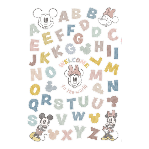 Wandtattoo - Mickey Alphabet  - Größe 50 X 70 Cm