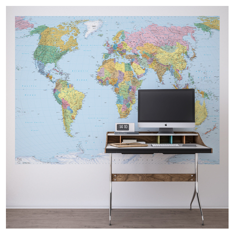 Papier Fototapete - World Map - Größe 270 X 188 Cm