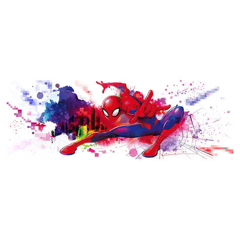 Papier Fototapete - Spider-Man Graffiti Art - Größe 368 X 127 Cm