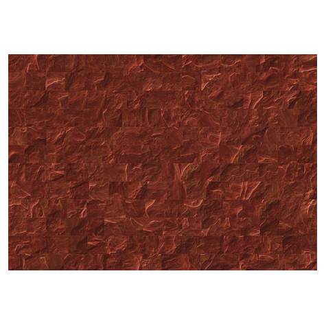 Vlies Fototapete - Red Slate Tiles - Größe 400 X 280 Cm